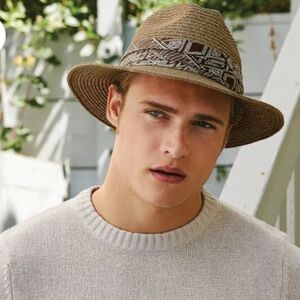 Scala Mens Toyo Fedora Hat with Patterned Band Medium